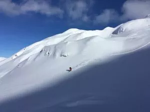 Snowboarding from Sija to Zadnji Vogel