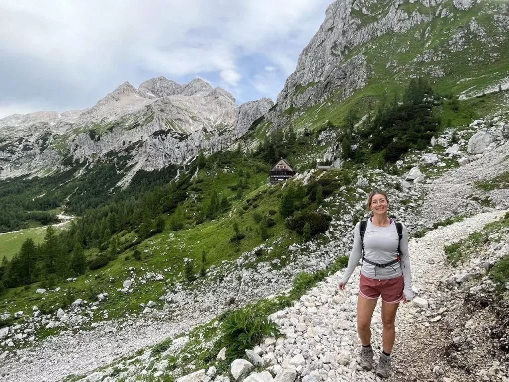 the view of triglav opens at the vodnik hut