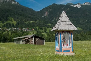 little chapel in Mojstrana in valley of Sava river in Slovenia