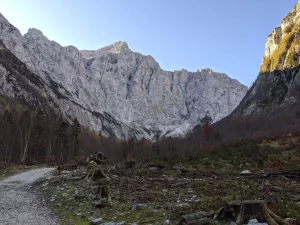 The Triglav north face in the morning